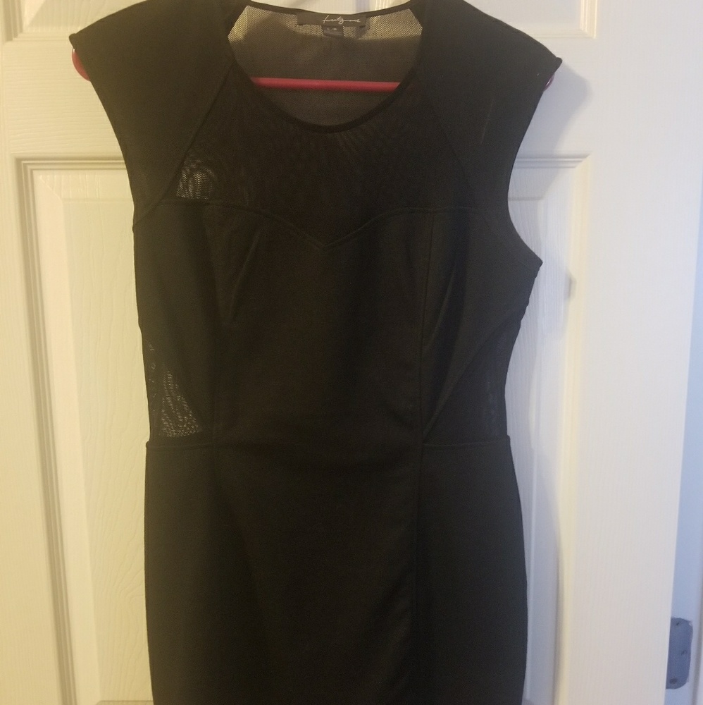 Black dress with mesh